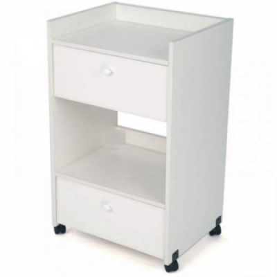 Столик косметолога три полки на колесах