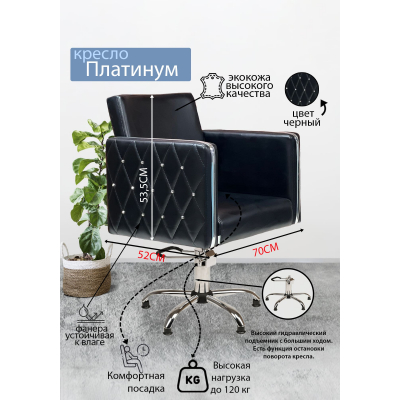 Парикмахерское кресло "Платинум", пятилучье