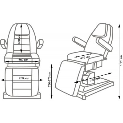Косметологическое кресло Альфа-10 (электропривод, 2 мотора)